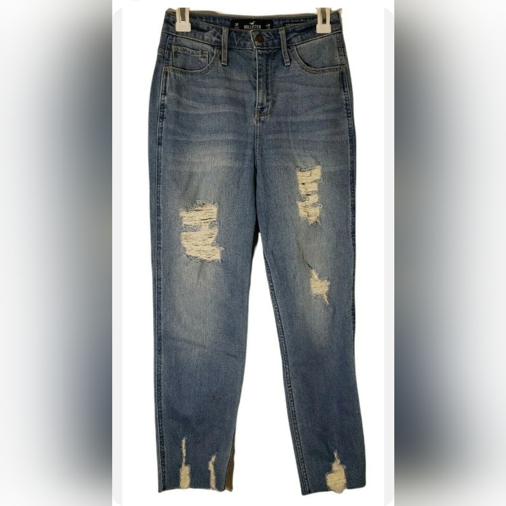 ❤️ HOLLISTER JUNIORS ULTRA HIGH-RISE MOM JEAN VINTAGE STRETCH SIZE 3R 26W 27L ❤️